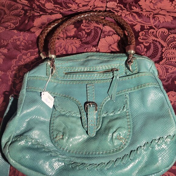 Per Se Green Snakeskin with Woven Leather Straps - Picture 1 of 5